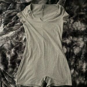 SHEIN Short sleeve ribbed jumpsuit